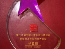 董秘徐亚丽女士荣获“第十二届中国创业板上市公司优异董秘奖”